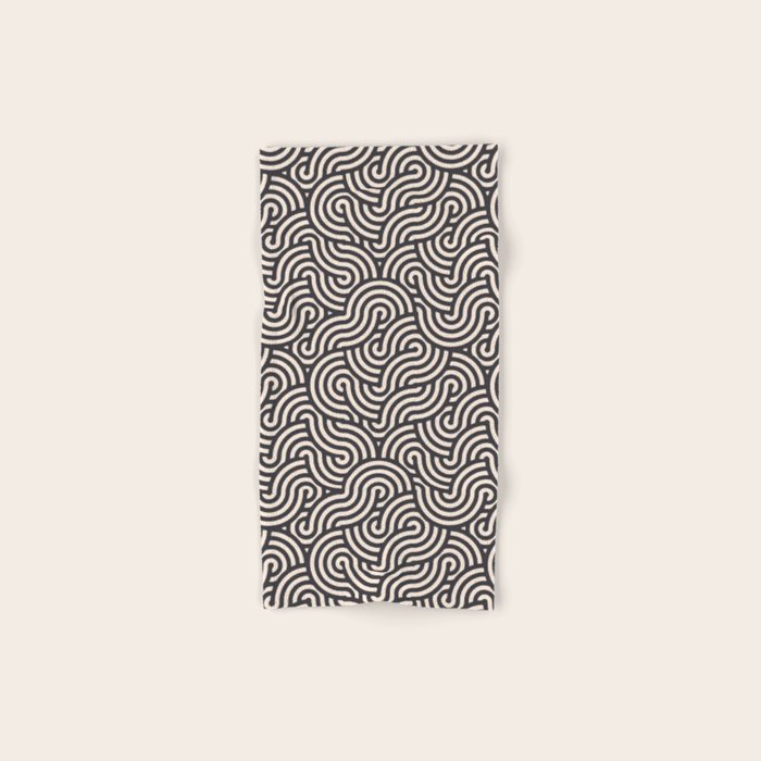 SWIRL Coal and Cream Bath Towel Gallery Image 1