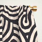 SWIRL Coal and Cream Window Curtain Gallery Image 2