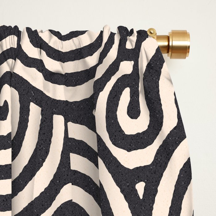 SWIRL Coal and Cream Window Curtain Gallery Image 2