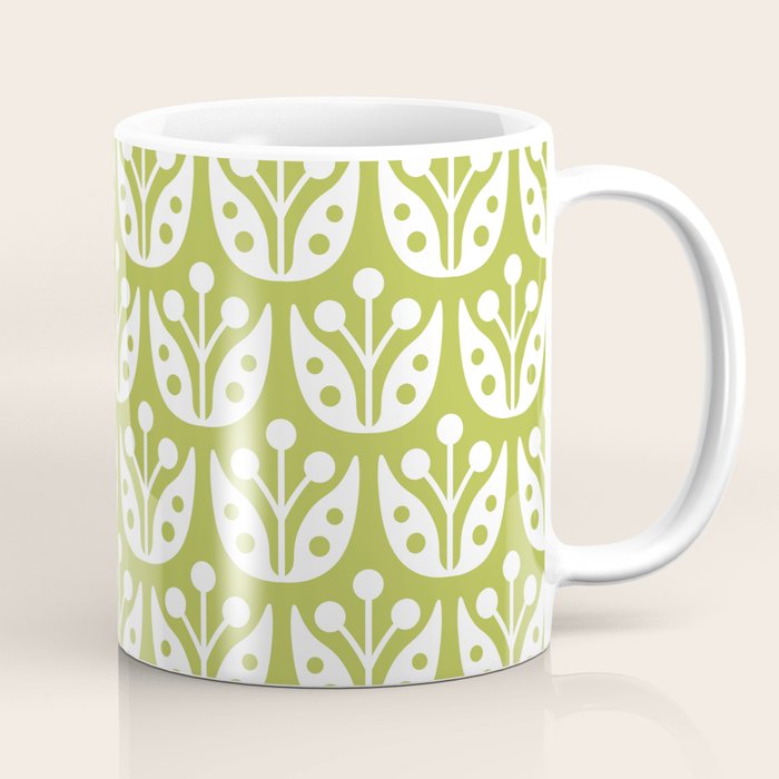 Mid Century Flower Pattern 5 Coffee Mug Gallery Image 1