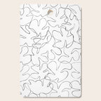 Abstract black and white floral art pattern Cutting Board Gallery Image 1