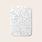 Abstract black and white floral art pattern Bath Mat Gallery Image 1