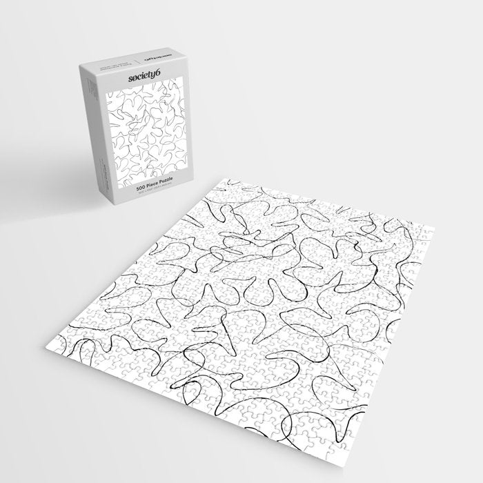 Abstract black and white floral art pattern Jigsaw Puzzle Gallery Image 2