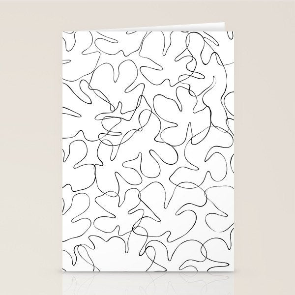 Abstract black and white floral art pattern Stationery Card Gallery Image 1