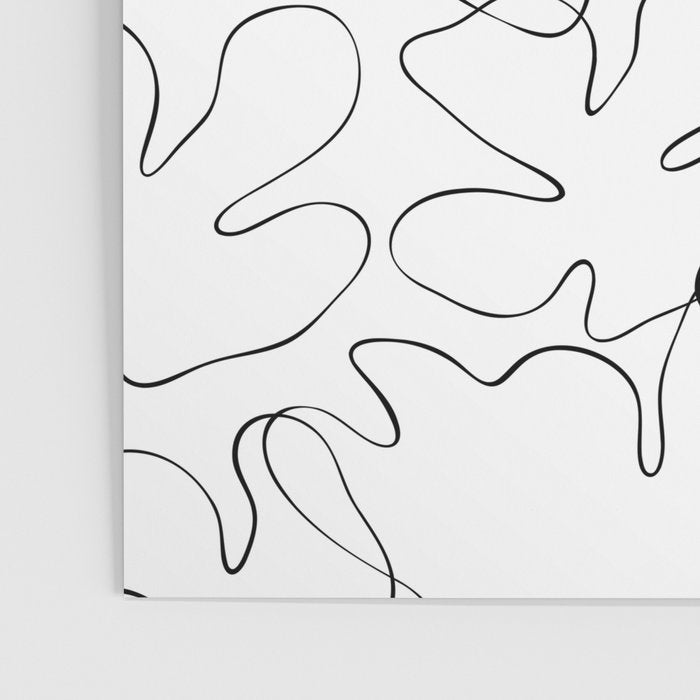 Abstract black and white floral art pattern Poster Gallery Image 3