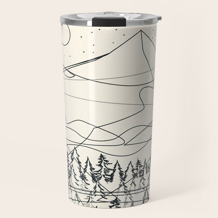 Minimal Line Mountain Beauty III Travel Mug Gallery Image 1