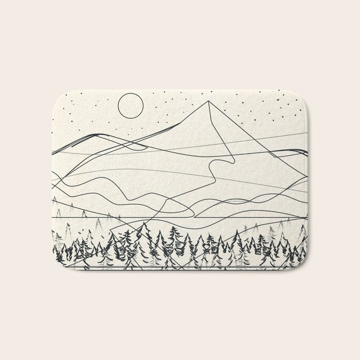 Minimal Line Mountain Beauty III Bath Mat Gallery Image 1