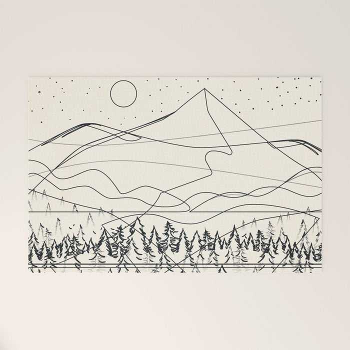 Minimal Line Mountain Beauty III Welcome Mat Gallery Image 1