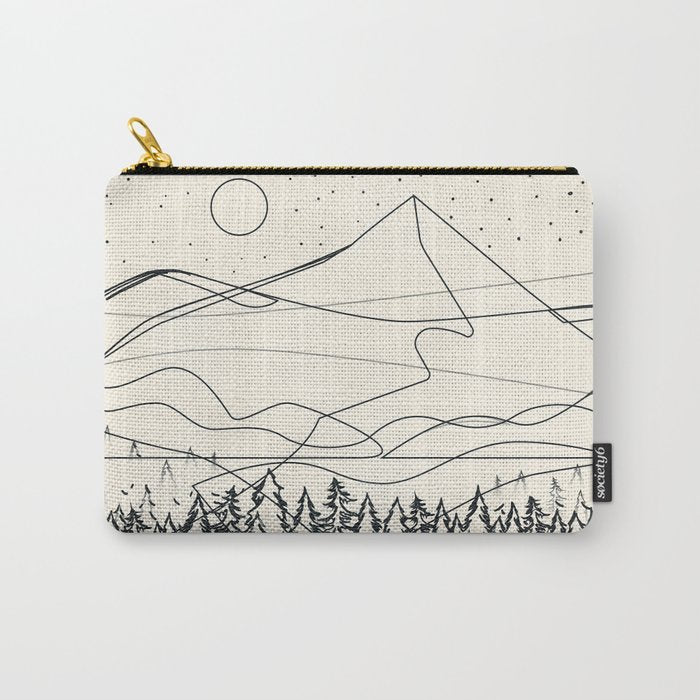 Minimal Line Mountain Beauty III Carry All Pouch Gallery Image 1
