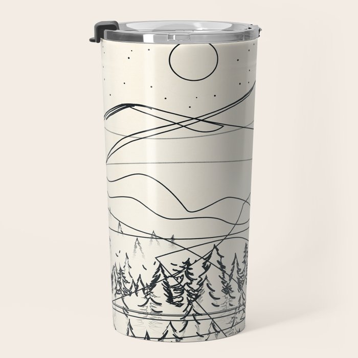 Minimal Line Mountain Beauty III Travel Mug Gallery Image 3