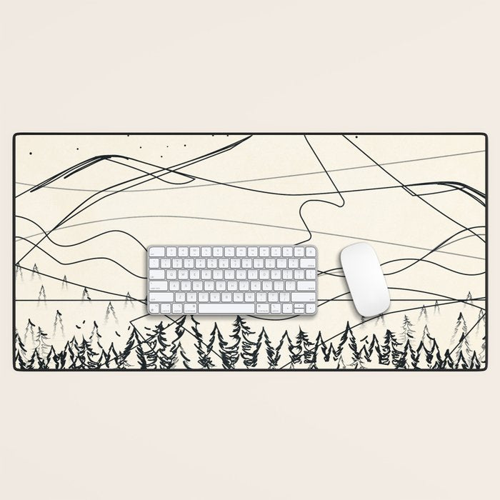 Minimal Line Mountain Beauty III Desk Mat Gallery Image 1