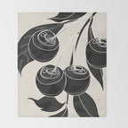 Minimalist Cherry Fruit Line Art 1 Throw Blanket Gallery Image 2