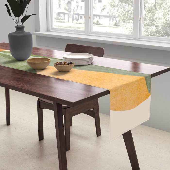 Sunset Stack Abstract Shapes Table Runner Gallery Image 2