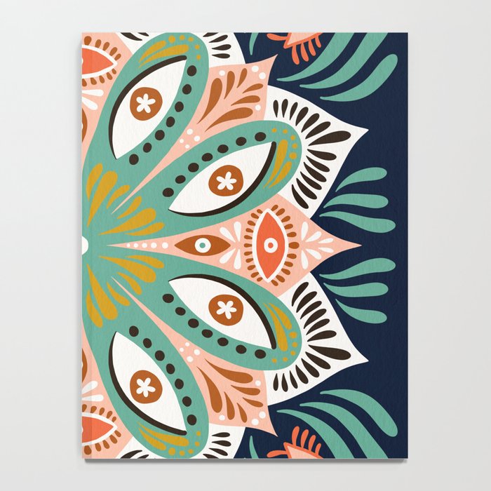 Floral Eye Mandala - Blue & Blush Notebook Gallery Image 4
