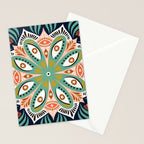 Floral Eye Mandala - Blue & Blush Stationery Card Gallery Image 2