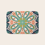 Floral Eye Mandala - Blue & Blush Bath Mat Gallery Image 1