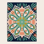 Floral Eye Mandala - Blue & Blush Poster Gallery Image 4