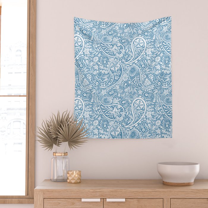 Oceanic Paisley Charm Wall Tapestry Gallery Image 2