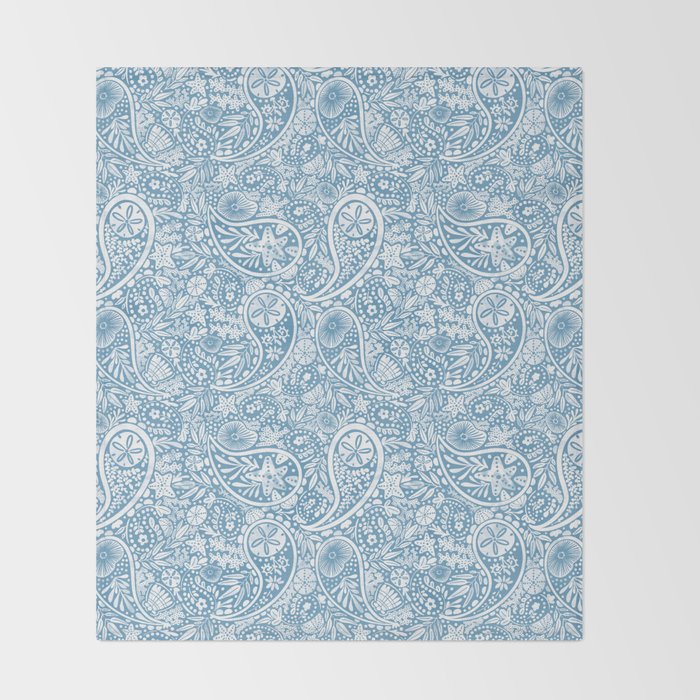 Oceanic Paisley Charm Throw Blanket Gallery Image 2
