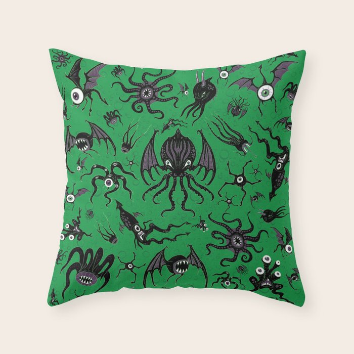 Cosmic Horror Critters Throw Pillow Gallery Image 6