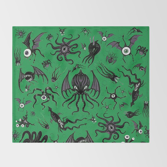 Cosmic Horror Critters Throw Blanket Gallery Image 2