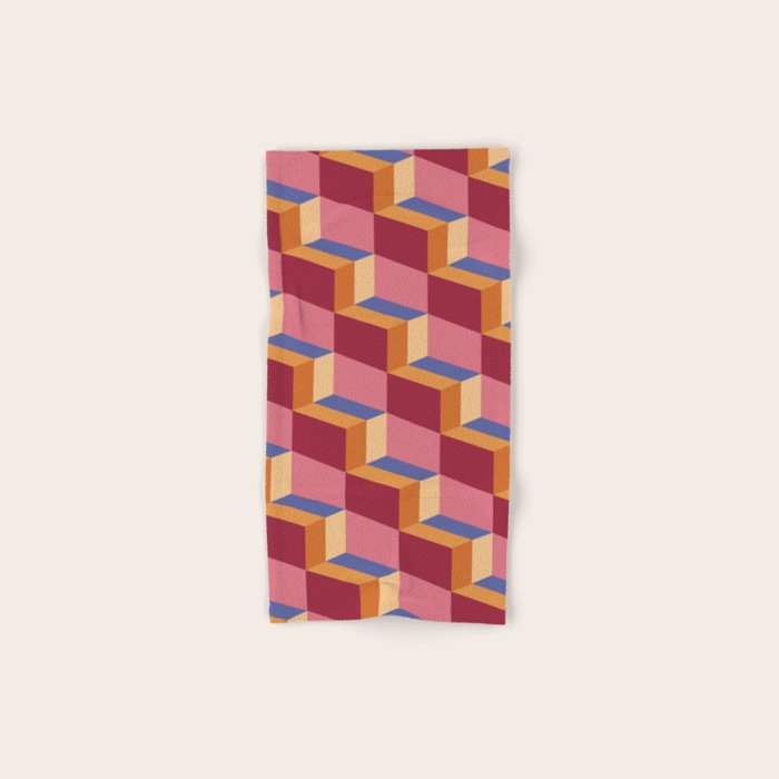 Cuboid Geometric Abstract Shapes Pattern XVIII Bath Towel Gallery Image 1