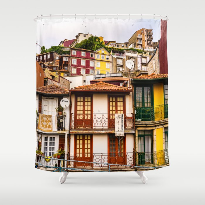 Portuguese Neighborhood Shower Curtain Gallery Image 1