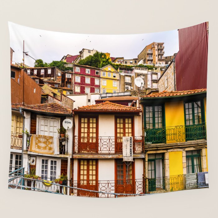 Portuguese Neighborhood Wall Tapestry Gallery Image 1