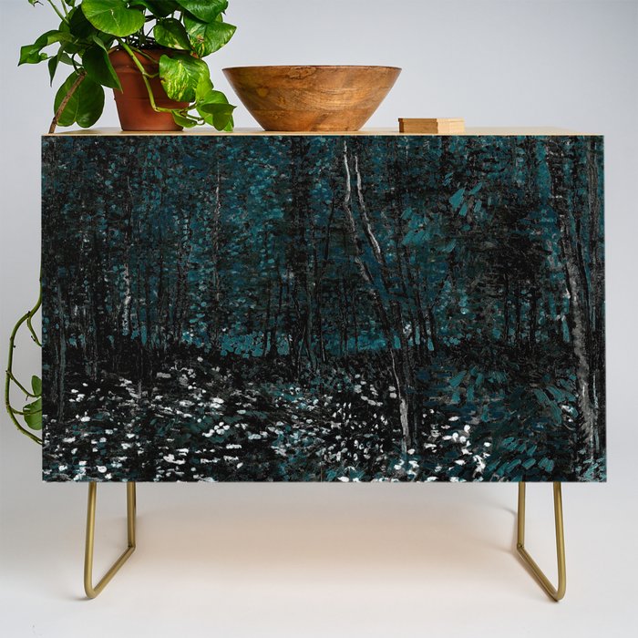Dark Teal Van Gogh Trees & Underwood Credenza Gallery Image 1