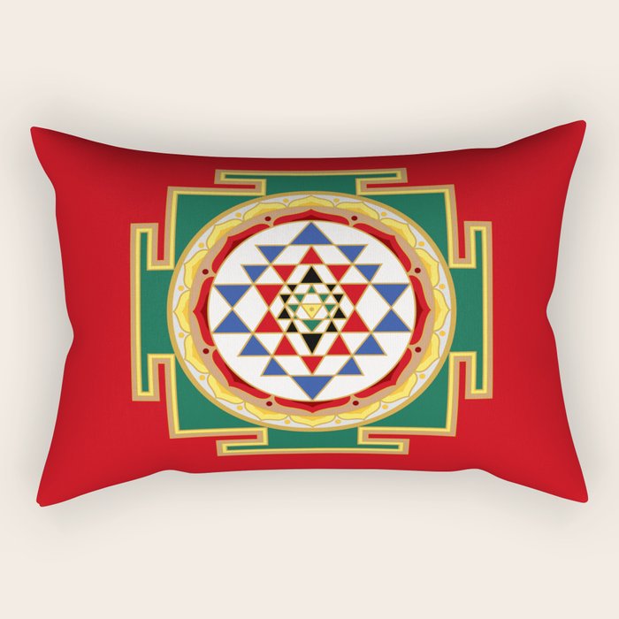 Sri Yantra colored Rectangular Pillow Gallery Image 2