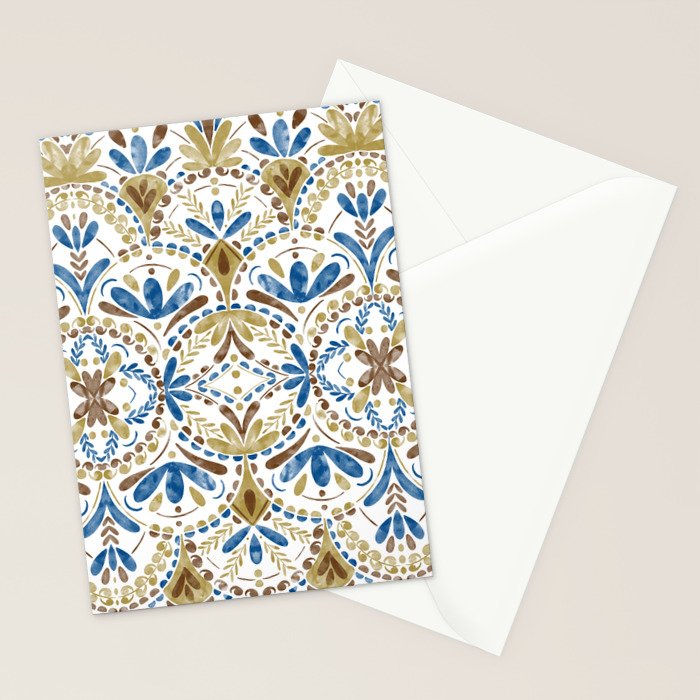 Whimsical Botanical Tile Stationery Card Gallery Image 2
