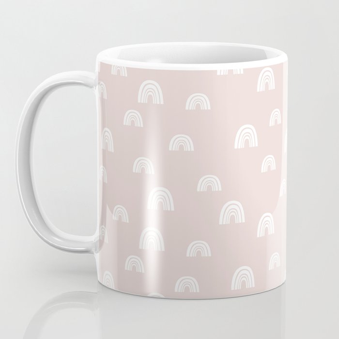 Boho Pink Rainbow - Pink & White Rainbow Pattern - Kids Rainbow Nursery Coffee Mug Gallery Image 3