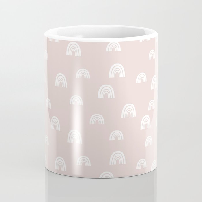 Boho Pink Rainbow - Pink & White Rainbow Pattern - Kids Rainbow Nursery Coffee Mug Gallery Image 4