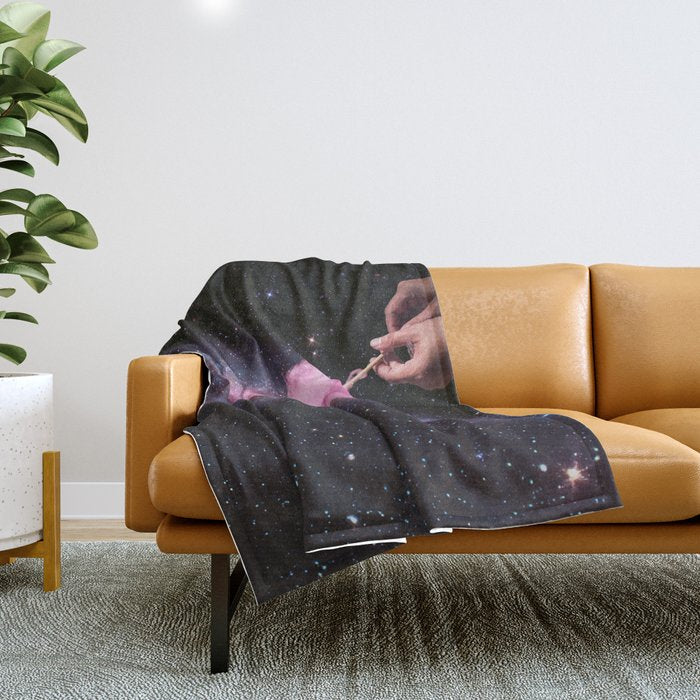 Cosmic Cotton Candy II - Pink Stardust Throw Blanket Gallery Image 1