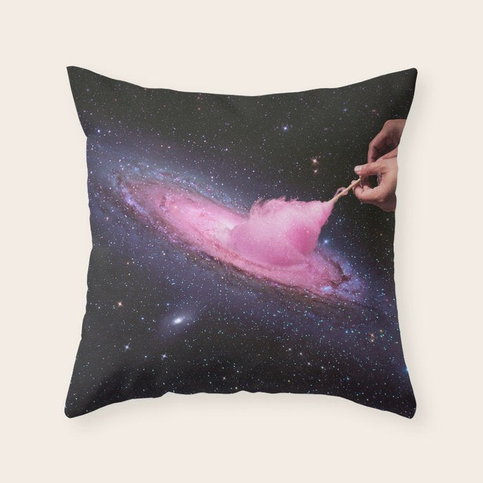 Cosmic Cotton Candy II - Pink Stardust Throw Pillow Gallery Image 6