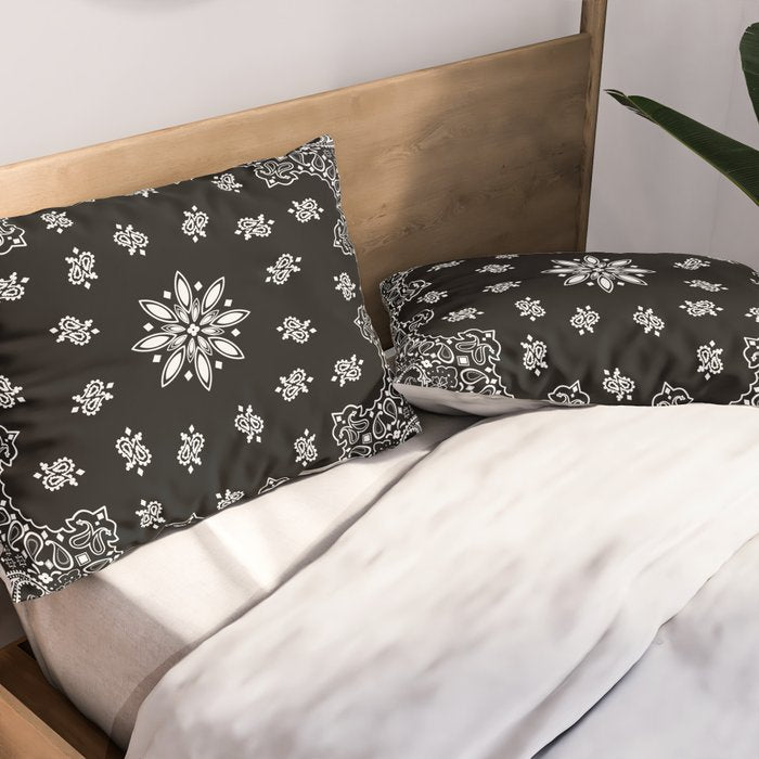 black and white bandana pattern Pillow Sham Gallery Image 2