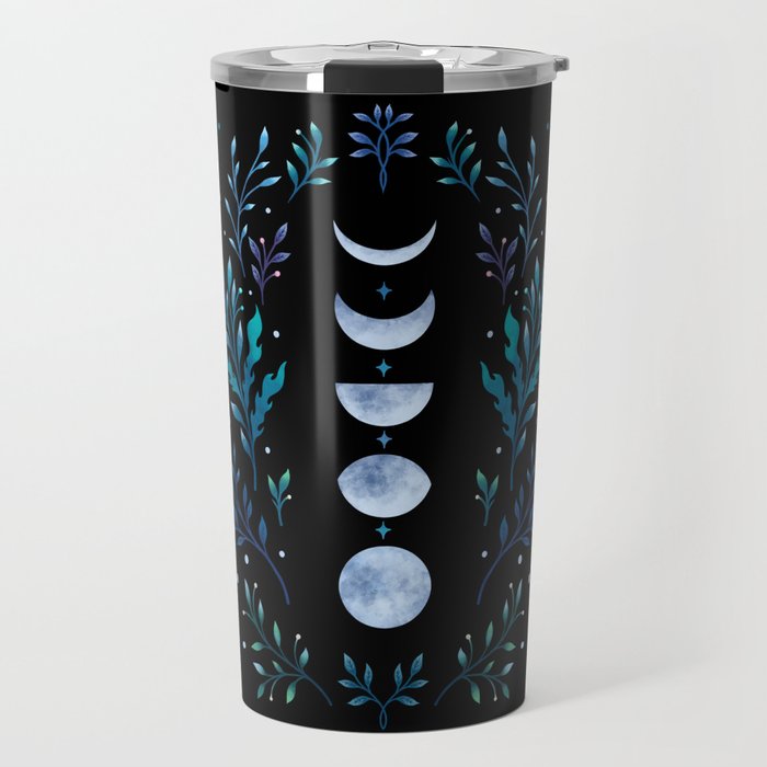 Moonlight Garden - Blue Travel Mug Gallery Image 1