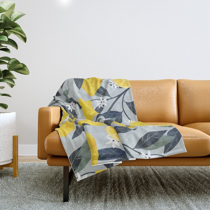 Fruit market retro Mallorca inspiration Throw Blanket Gallery Image 1