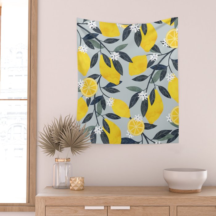 Fruit market retro Mallorca inspiration Wall Tapestry Gallery Image 2