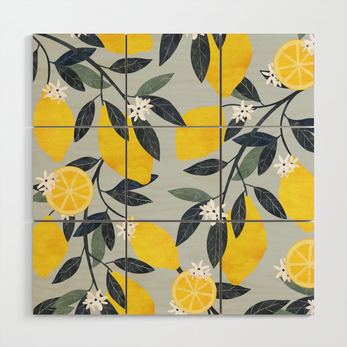 Fruit market retro Mallorca inspiration Wood Wall Art Gallery Image 1