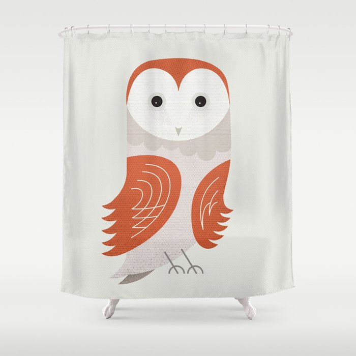 Whimsy Barn Owl Shower Curtain Gallery Image 1