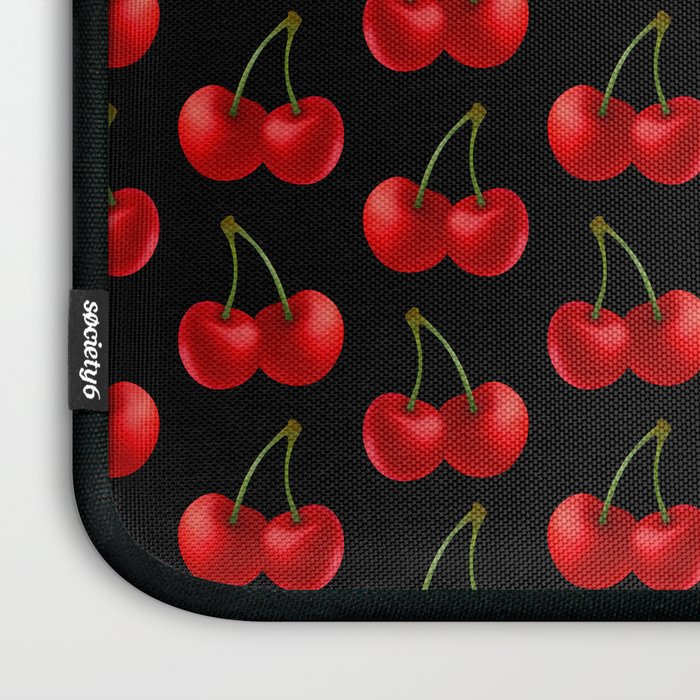 Y2K Cherries - Black Pattern Large Laptop Sleeve Gallery Image 3