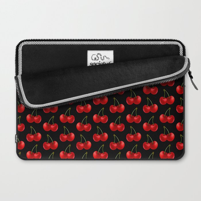 Y2K Cherries - Black Pattern Large Laptop Sleeve Gallery Image 2