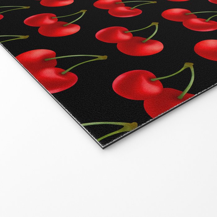 Y2K Cherries - Black Pattern Large Welcome Mat Gallery Image 2