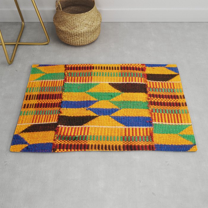 Kente Cloth Pattern Traditional African Rug Gallery Image 1