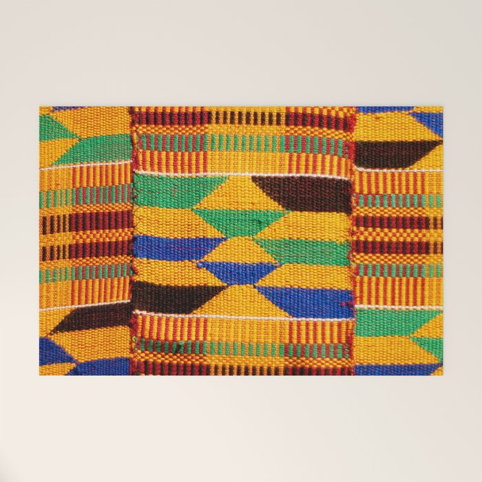 Kente Cloth Pattern Traditional African Welcome Mat Gallery Image 1