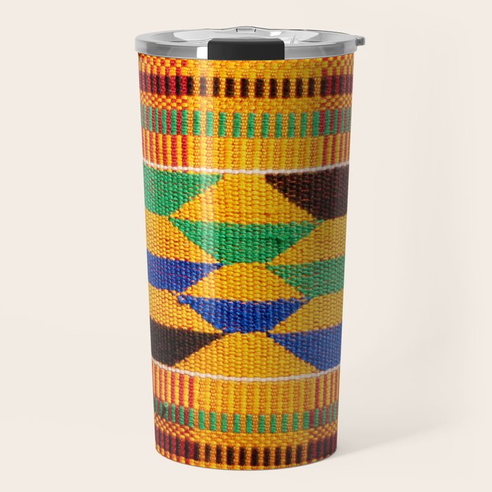 Kente Cloth Pattern Traditional African Travel Mug Gallery Image 1