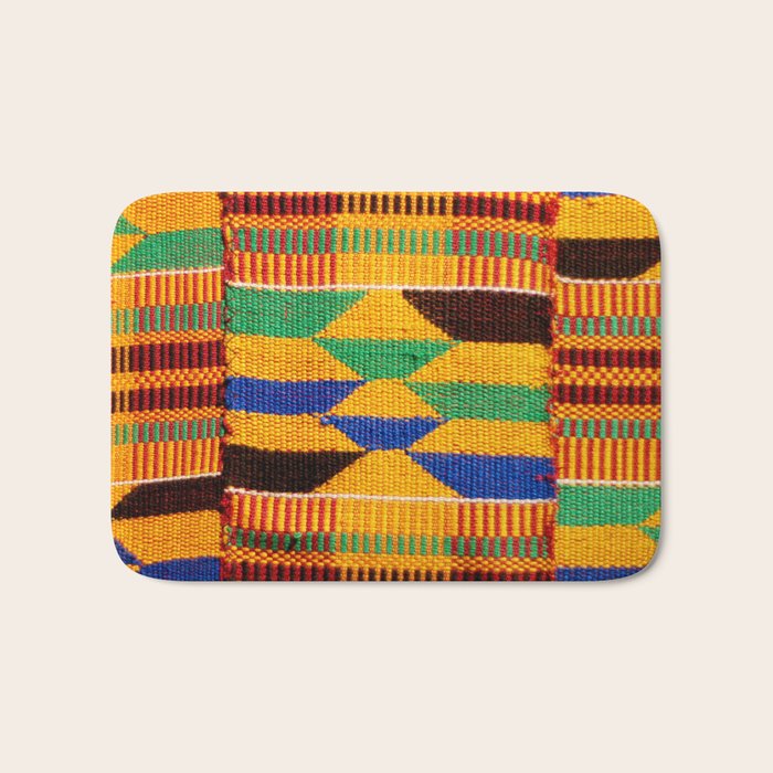 Kente Cloth Pattern Traditional African Bath Mat Gallery Image 1