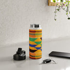 Kente Cloth Pattern Traditional African Water Bottle Gallery Image 4