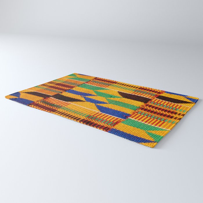 Kente Cloth Pattern Traditional African Rug Gallery Image 3